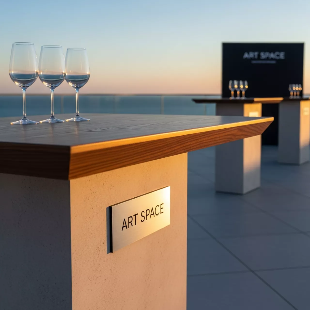 Аренда Стол барный ламинированный Arki Table Wood на Имеретинской набережной — ART SPACE