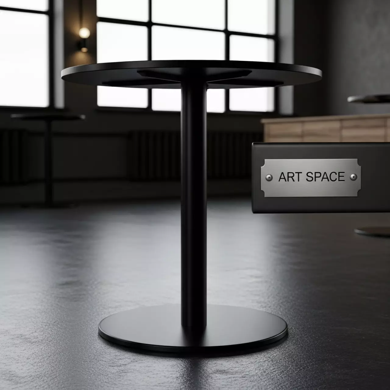 Аренда Стол барный Нант черный диаметр 600 мм в Gamma Sirius — ART SPACE