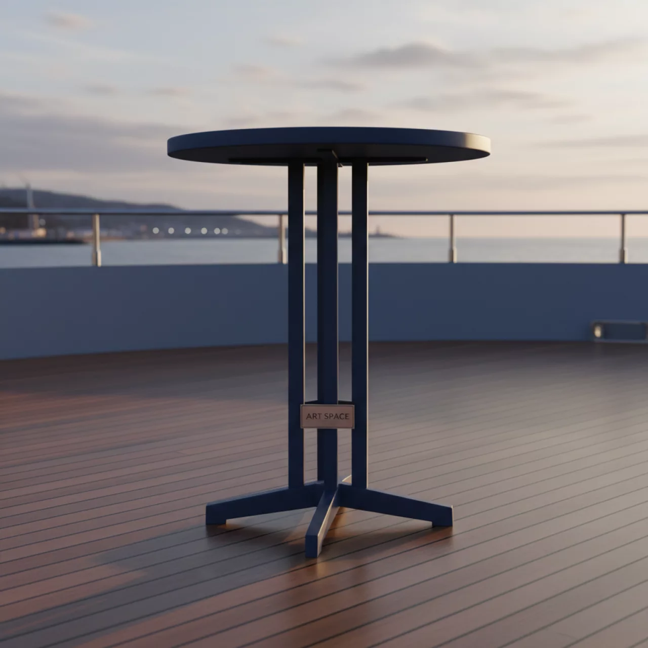 Аренда Стол барный складной Sky Folding Bar Table 600 синий на VIP-яхте (Имеретинский порт) — ART SPACE