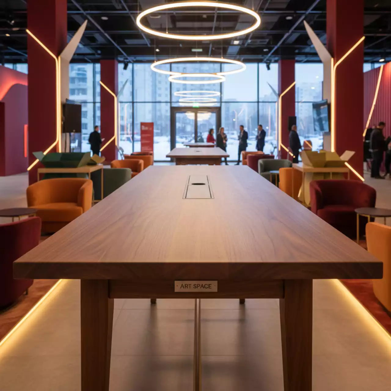 Аренда Стол барный Wood с каналом для проводов Arki Table CC в Red Arena — ART SPACE
