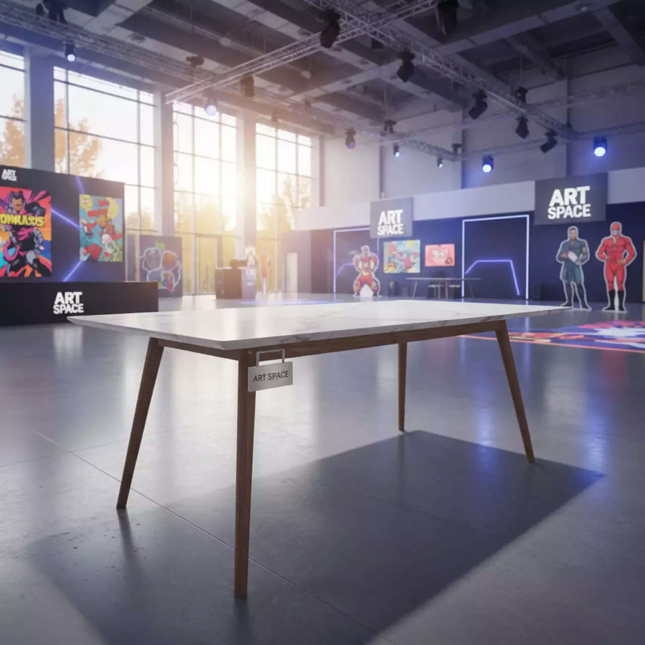 Аренда Стол Belluno 160 белый матовый мрамор в Skypark Sochi — ART SPACE