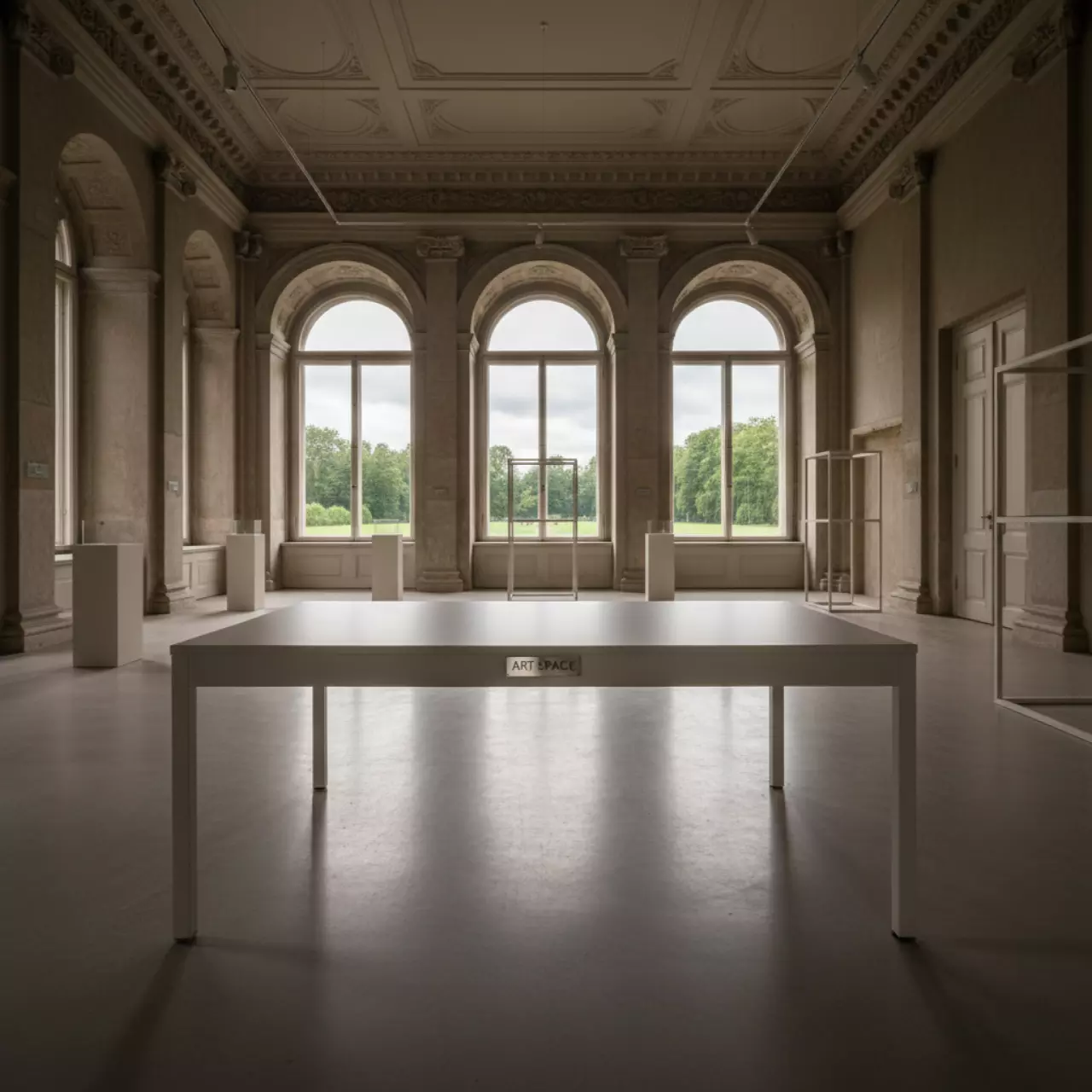 Аренда Стол белый 120х90 см в усадьбе Голицына — ART SPACE