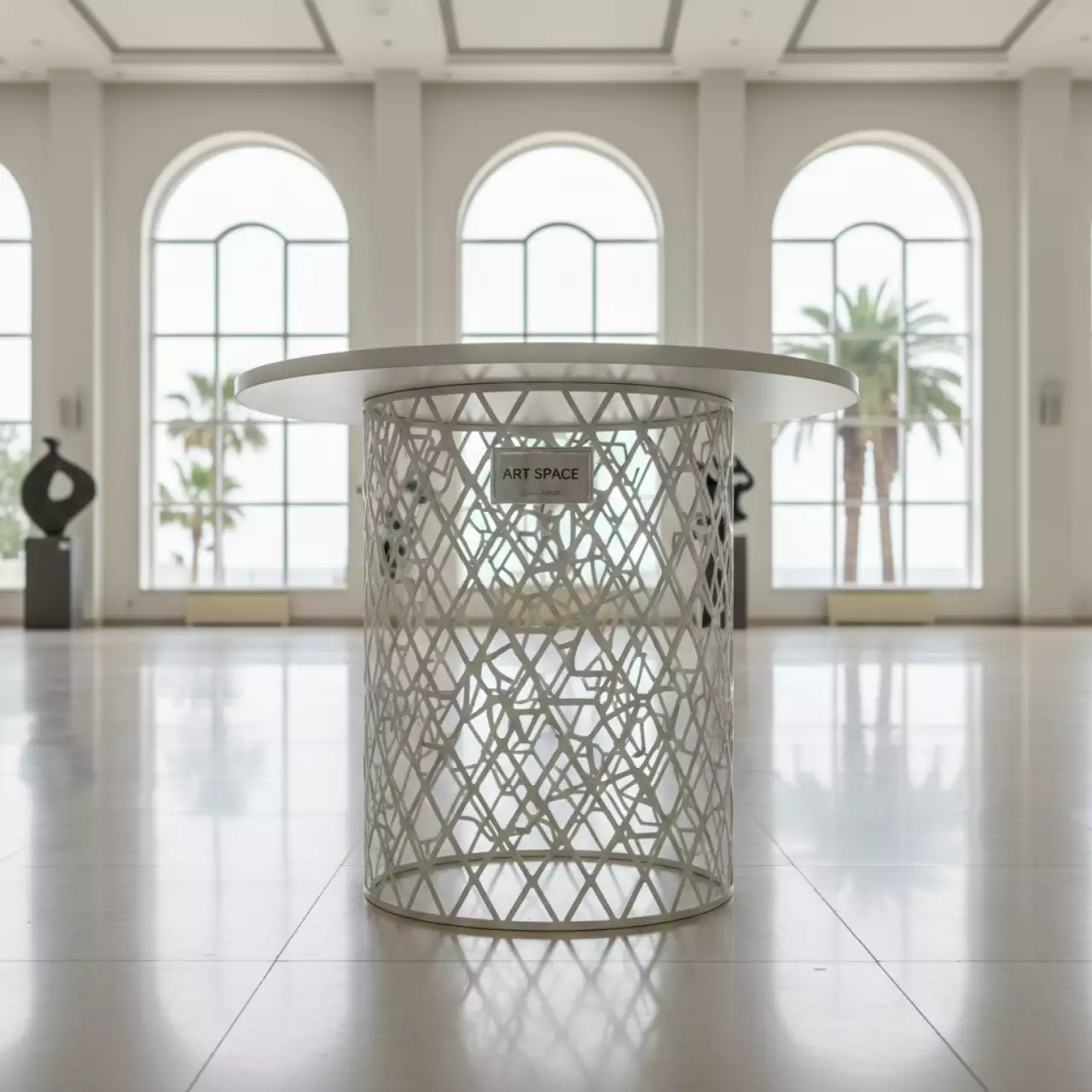 Аренда Стол белый ажурный в конгресс-холле отеля Жемчужина — ART SPACE