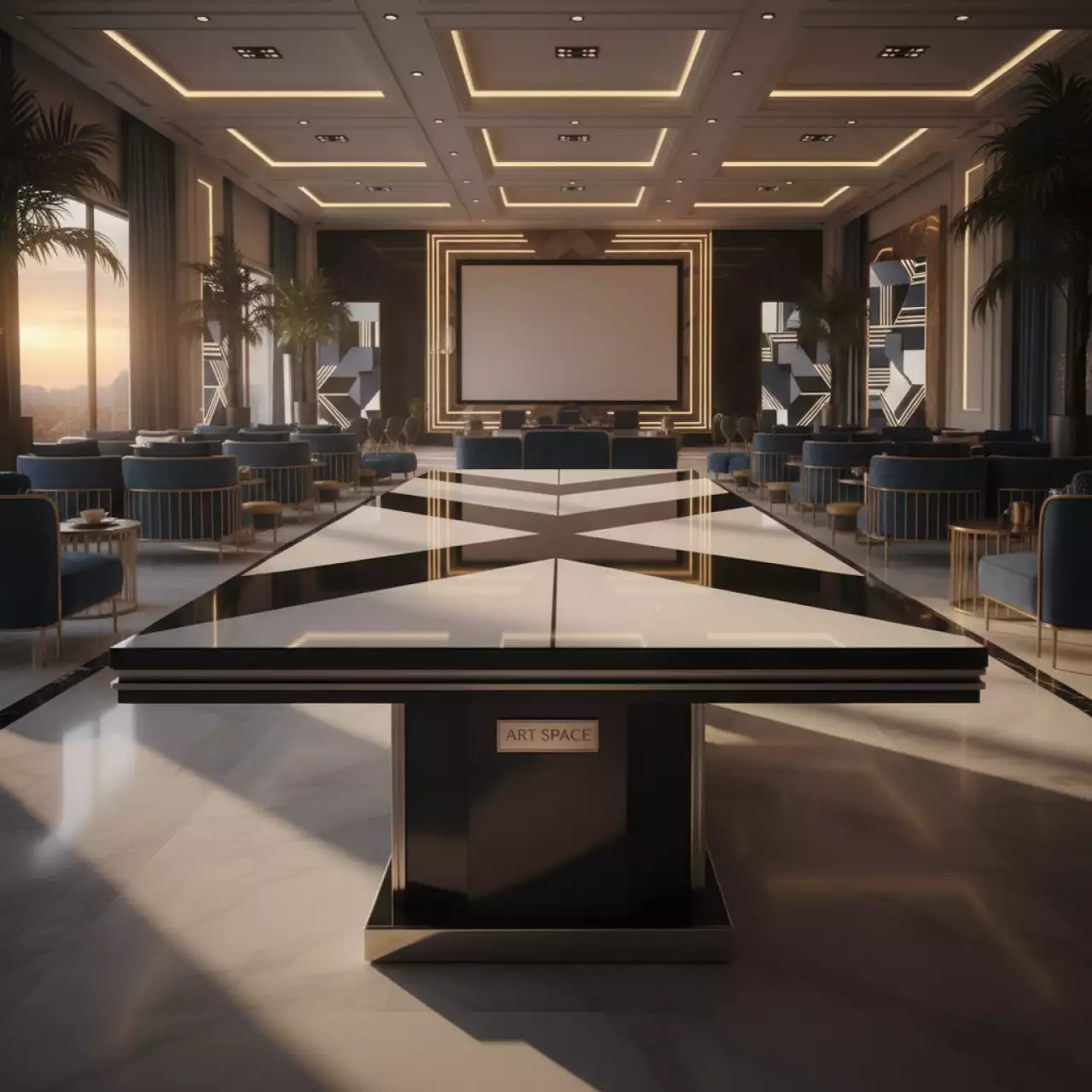 Аренда Стол белый черный Лидер 2 2700х900 в Karat Resort — ART SPACE