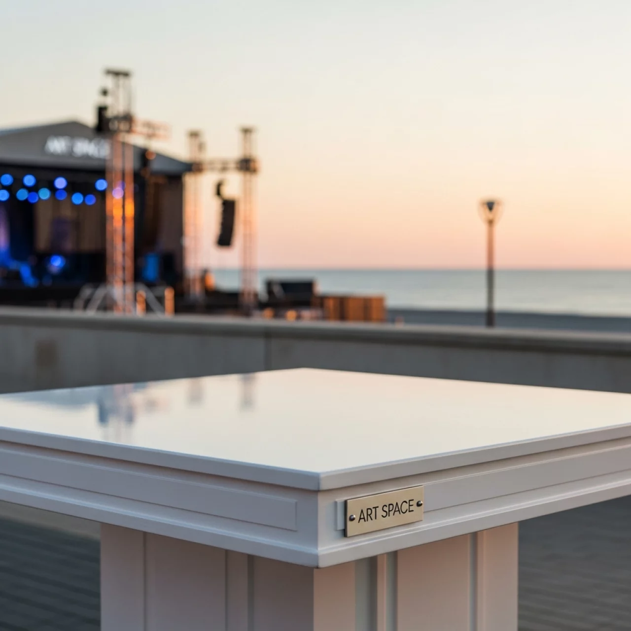 Аренда Стол белый квадратный 70х70 см на Имеретинской набережной — ART SPACE