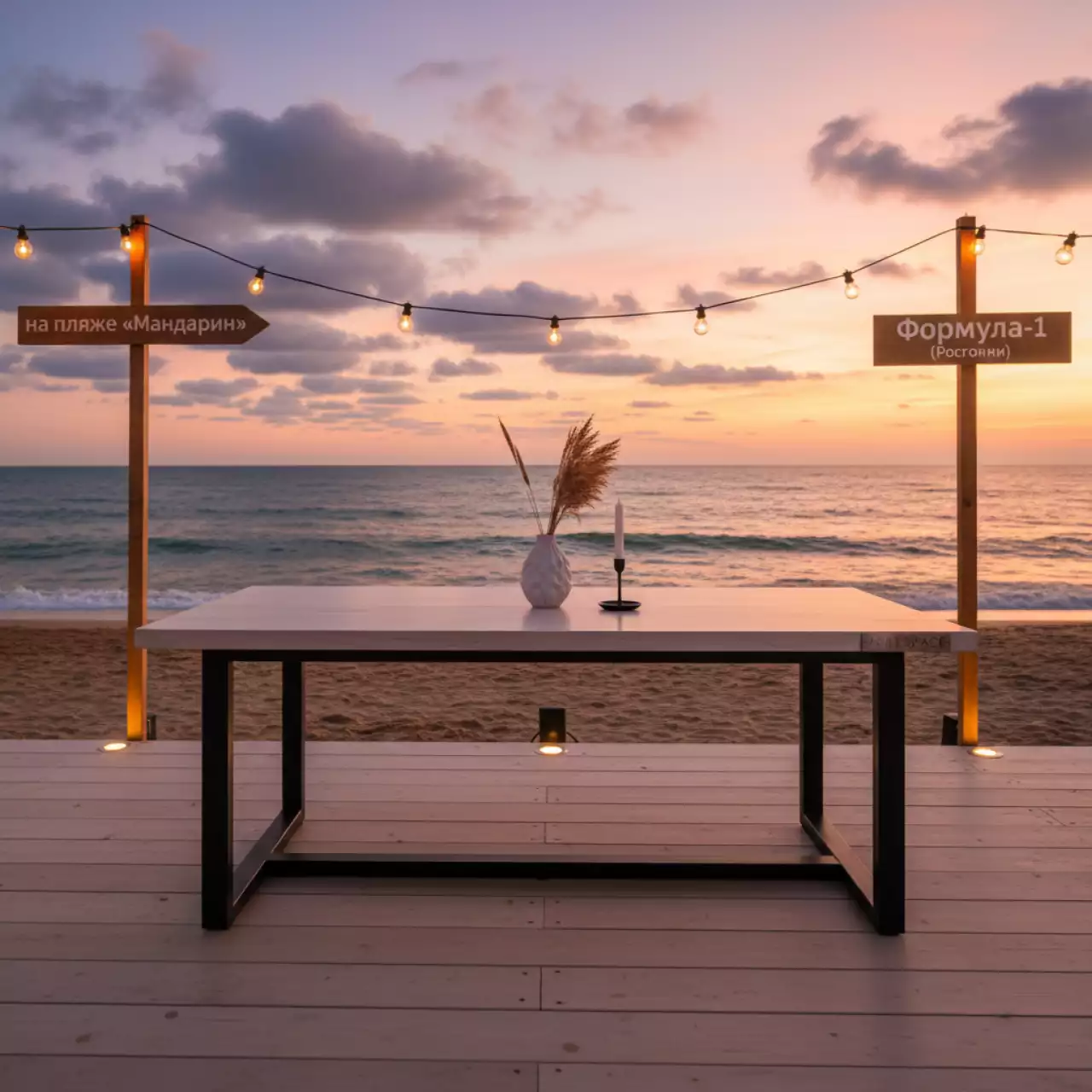 Аренда Стол белый орех Лидер 2 1800х900 на пляже «Мандарин» — ART SPACE