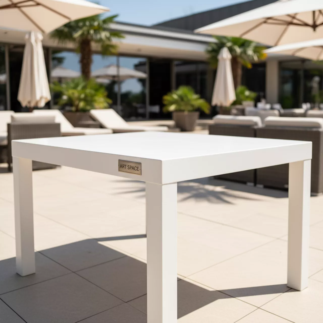 Аренда Стол белый пластиковый 75х180 см в ресторане «Баран-Рапан» — ART SPACE