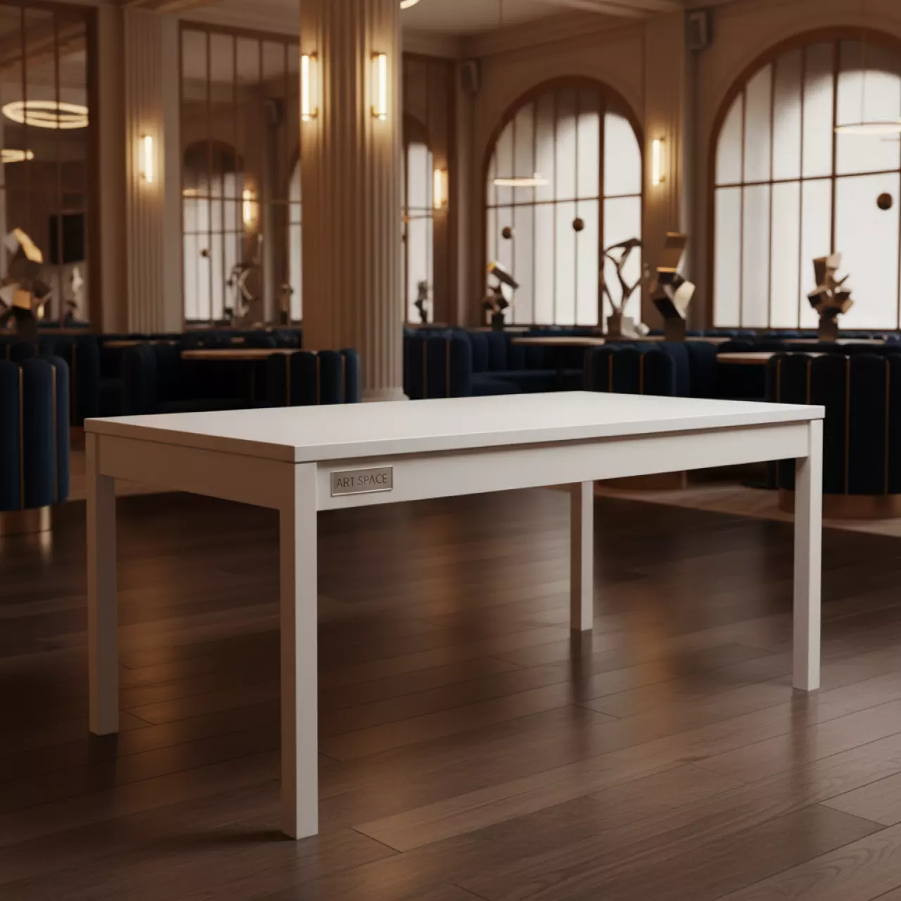 Аренда Стол белый прямоугольный 120x75 см 02 041WT в ресторане «Плакучая Ива» — ART SPACE