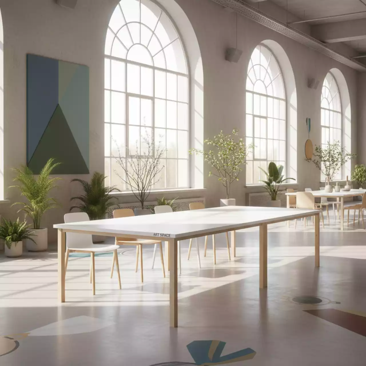 Аренда Стол белый прямоугольный 38 022WT 180х90 см на Медальной площади — ART SPACE