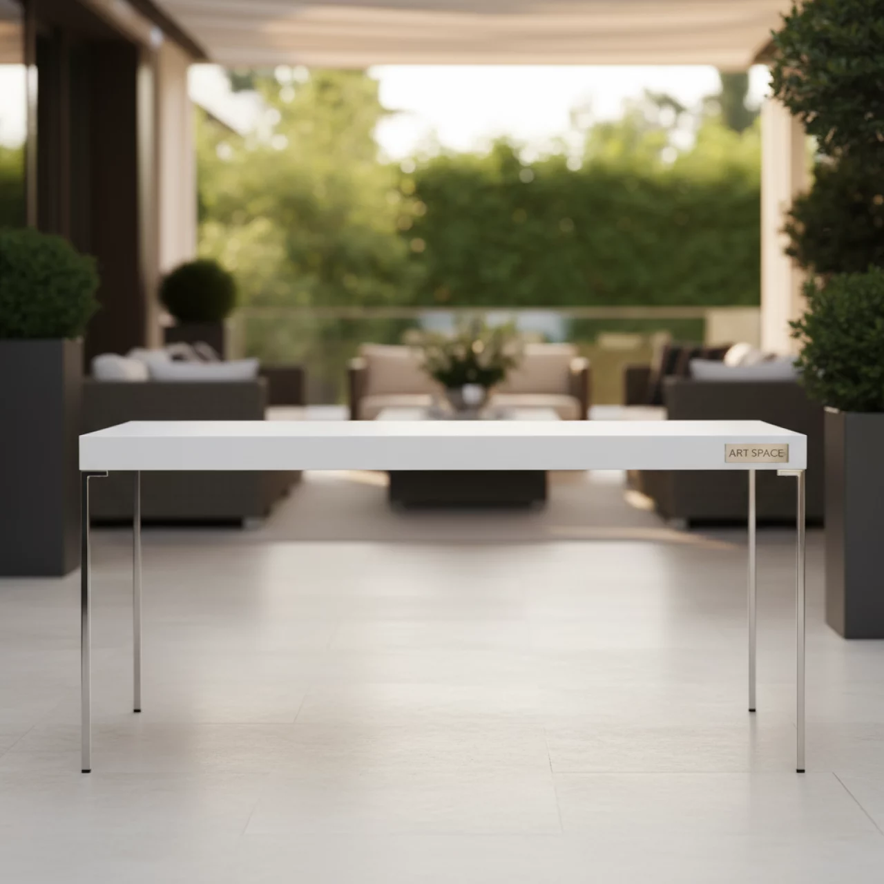 Аренда Стол белый прямоугольный Backstage 120х60 см в Alpha Sirius — ART SPACE