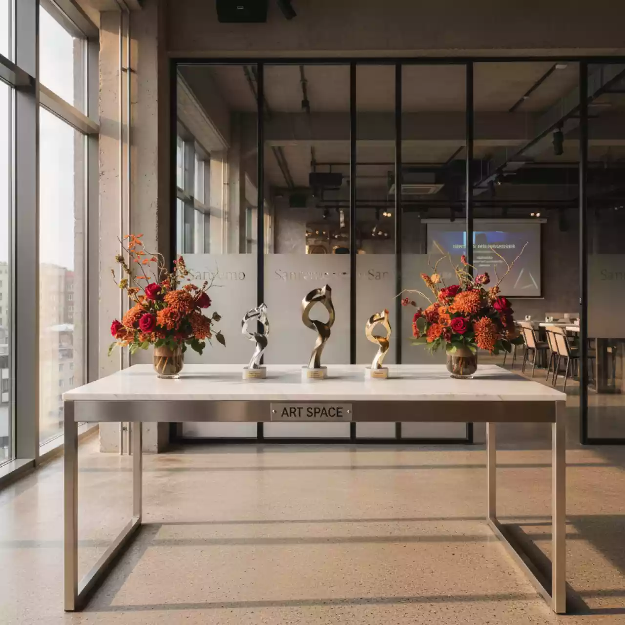 Аренда Стол белый прямоугольный в ресторане «Sanremo» — ART SPACE