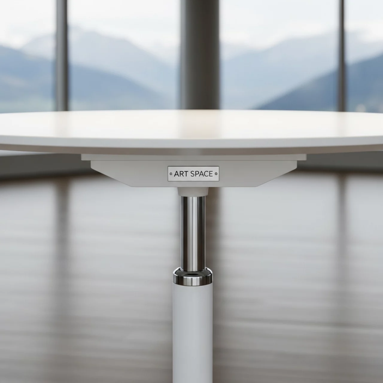 Аренда Стол белый с регулировкой высоты D 70 см в Гранд Отель Поляна — ART SPACE