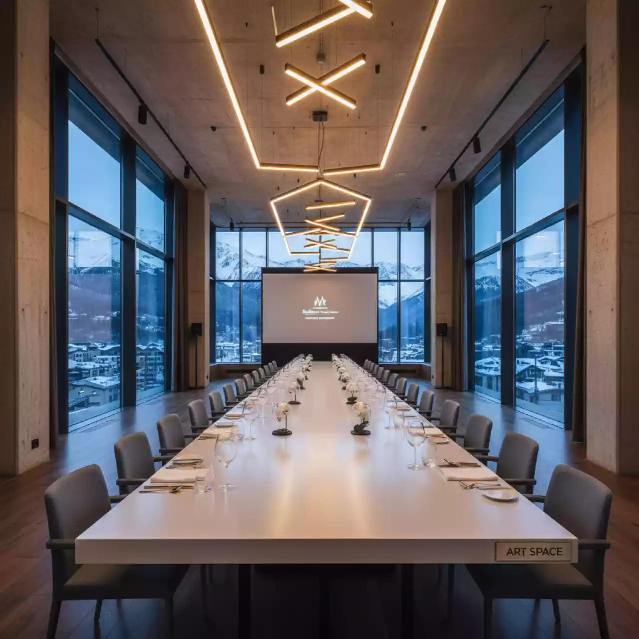 Аренда Стол белый шампань Лидер 2 2400х900 в Radisson Hotel Rosa Khutor — ART SPACE