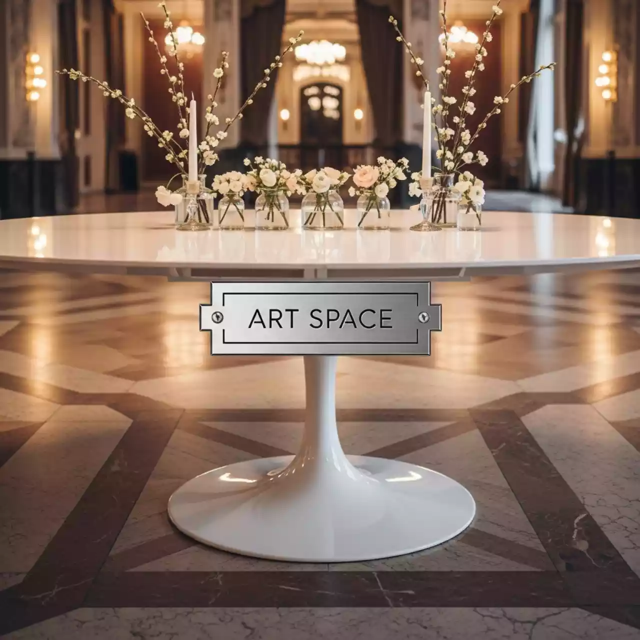 Аренда Стол белый Tulip D 100 в Маринс Парк Отеле — ART SPACE