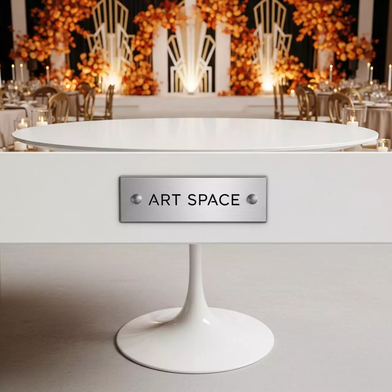 Аренда Стол белый Tulip style диаметр 800 мм в Radisson Collection Paradise — ART SPACE