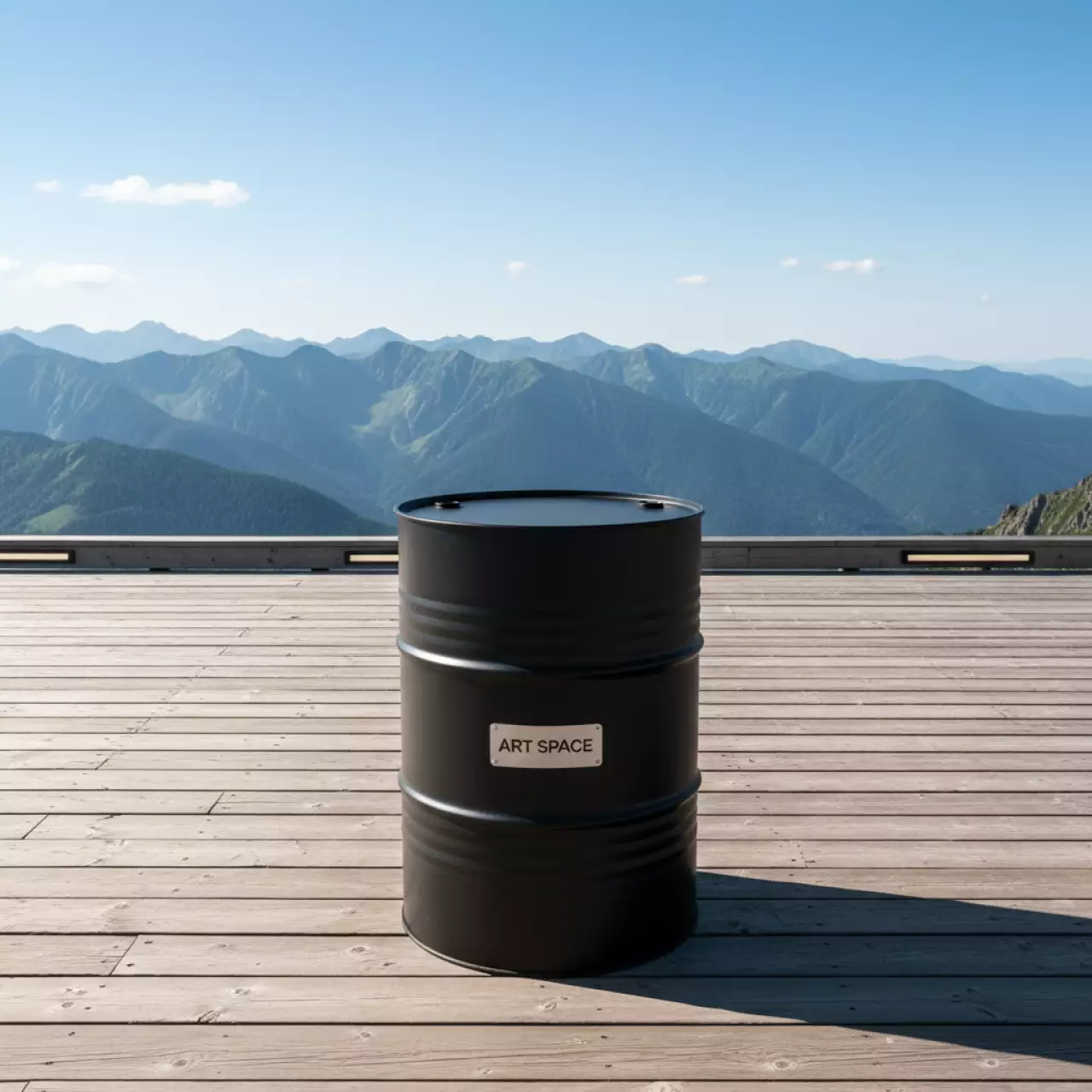 Аренда Стол бочка Barrel черная на площадке Rosa Peak (2320м) — ART SPACE