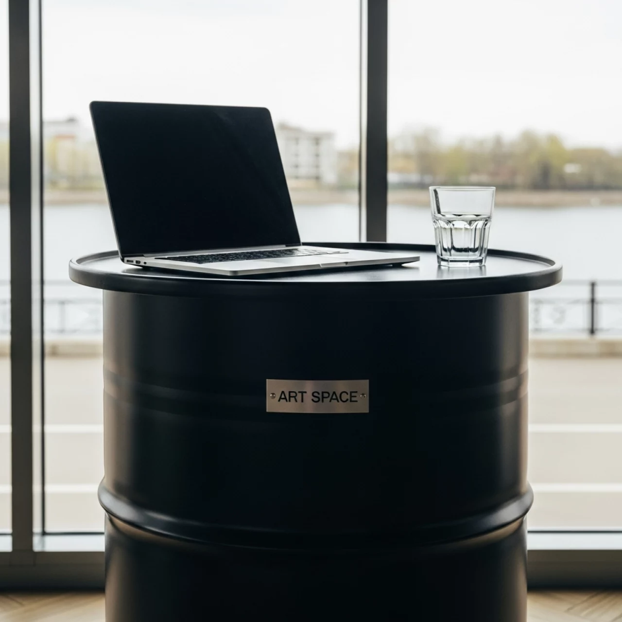 Аренда Стол бочка Hardwire Black диаметр 60 см в ресторане «Паруса» — ART SPACE