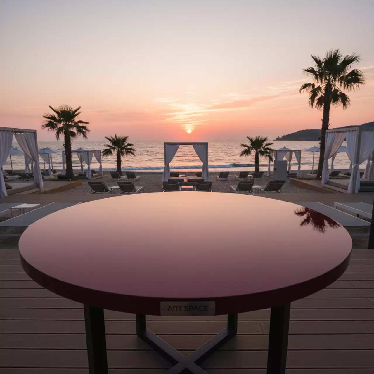 Аренда Стол бордового цвета 120 см Хоста — ART SPACE