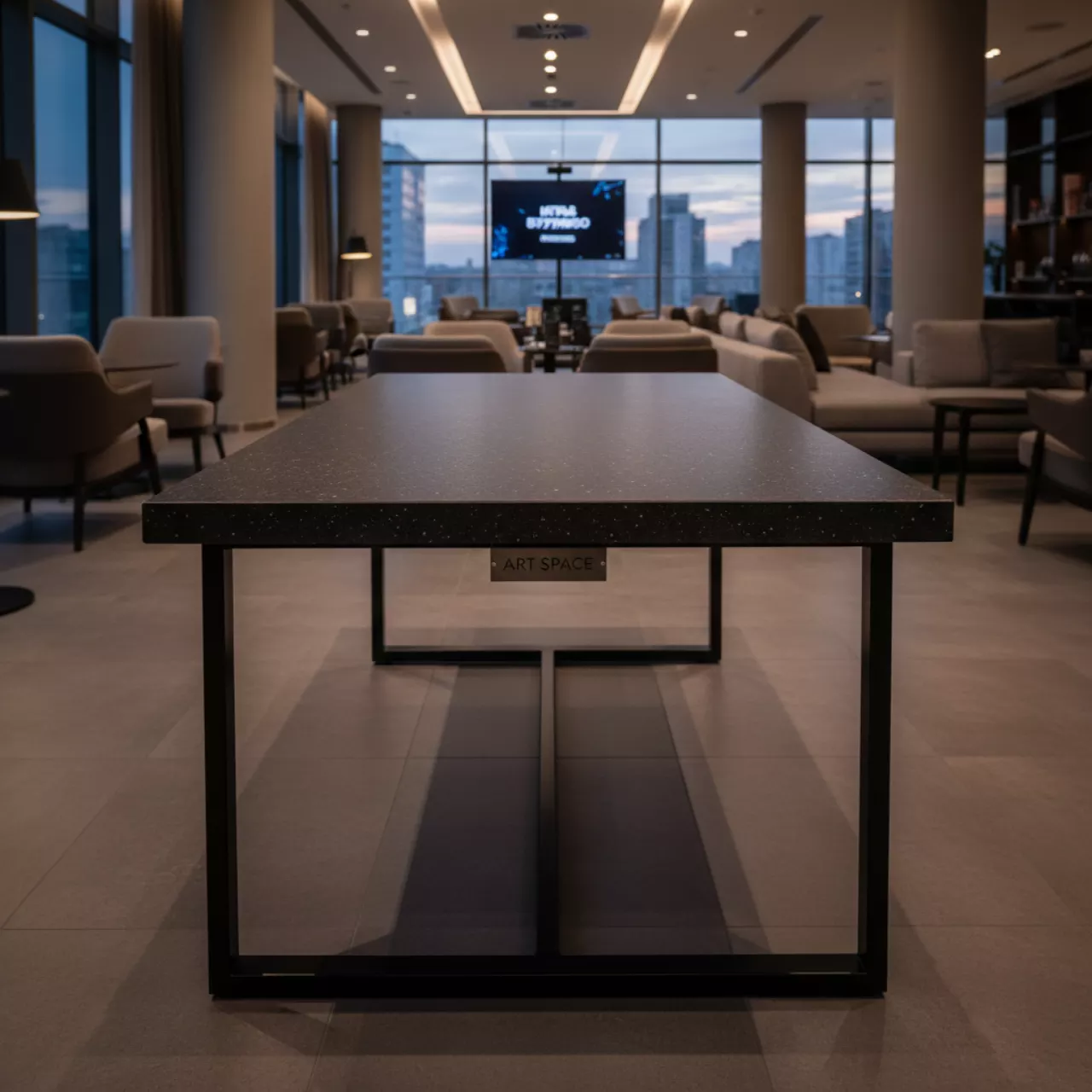 Аренда Стол Brick M 120 бетон Портленд чёрный в Panorama by Mercure — ART SPACE