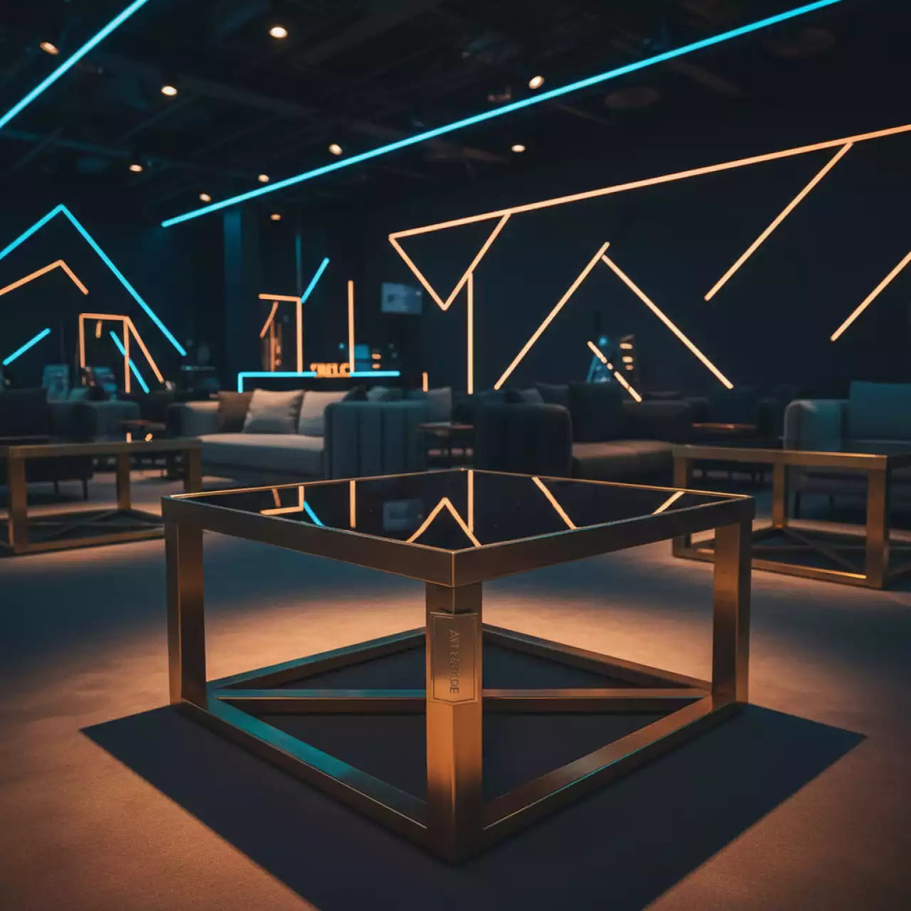 Аренда Стол Бруклин 55х55 золото в казино «Сочи» — ART SPACE