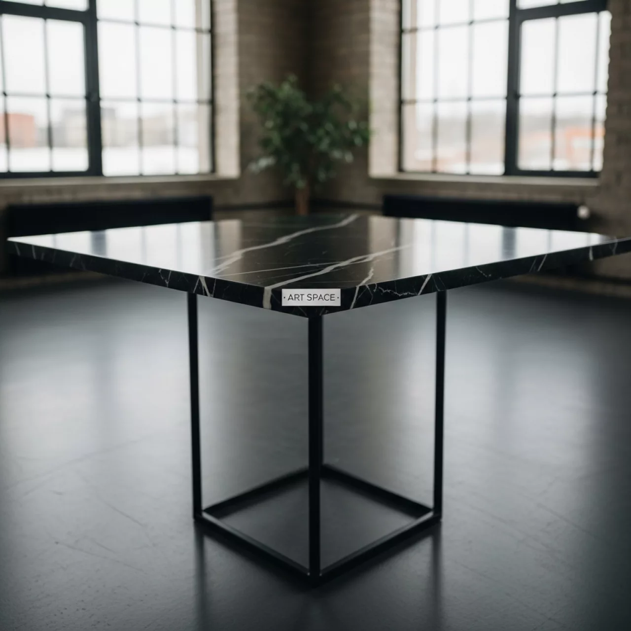 Аренда Стол CA Nero Statuario 80х80 см малый черный в ресторане «Плакучая Ива» — ART SPACE