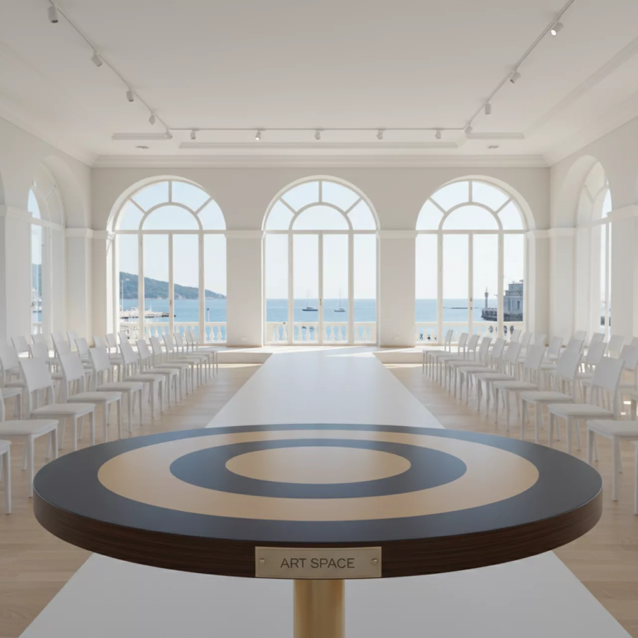 Аренда Стол Cafe table 2155DW диаметр 80 см в зале «Чайка» (Морпорт) — ART SPACE