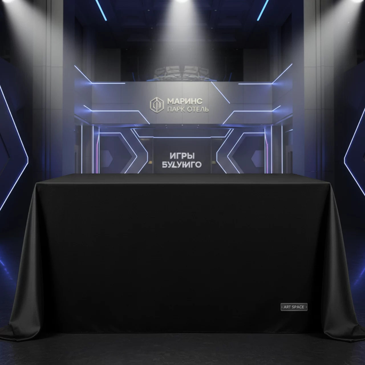 Аренда Стол Catering Duab черный 180 см со скатертью в Маринс Парк Отеле — ART SPACE
