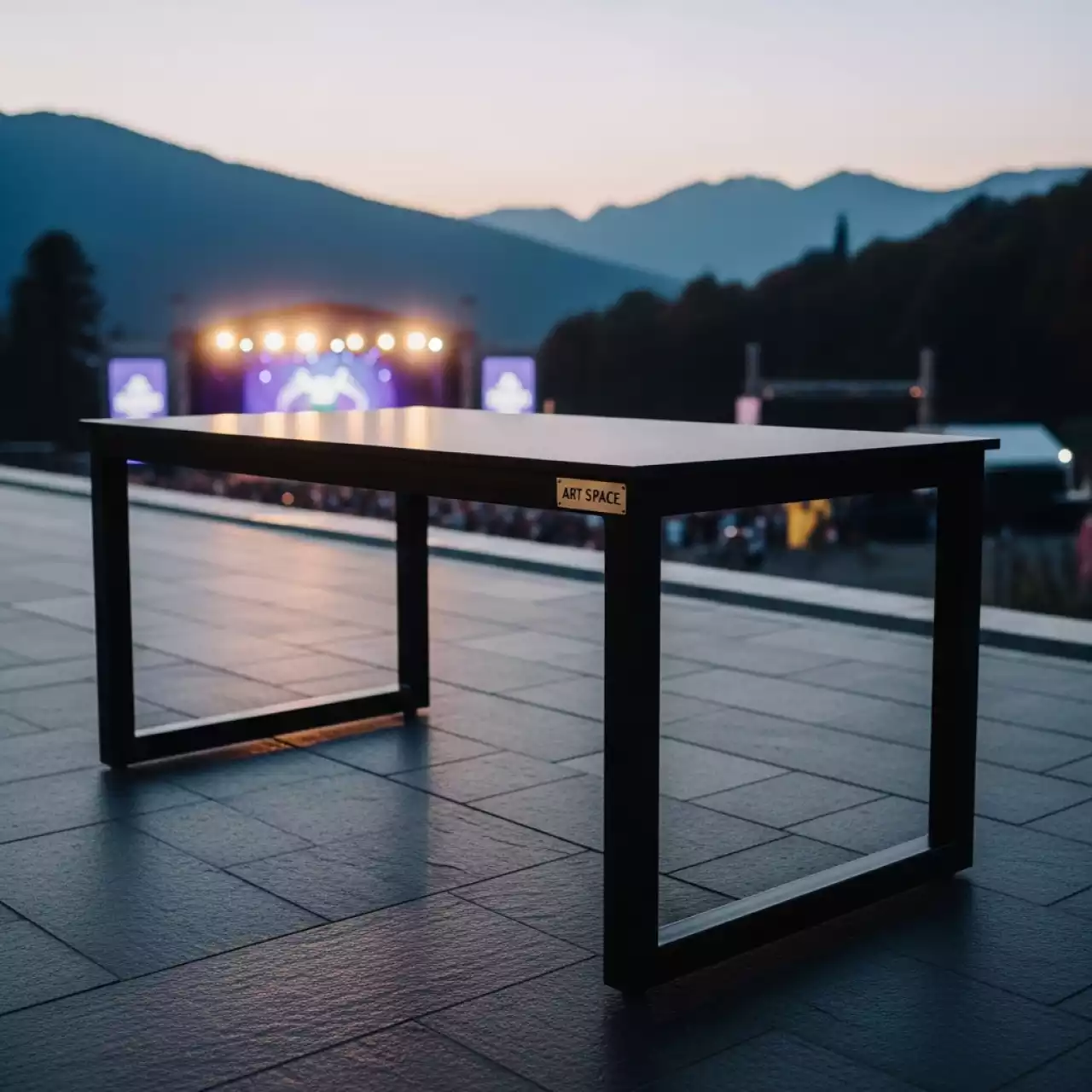 Аренда Стол черный прямоугольный 120x90 см в казино «Сочи» — ART SPACE