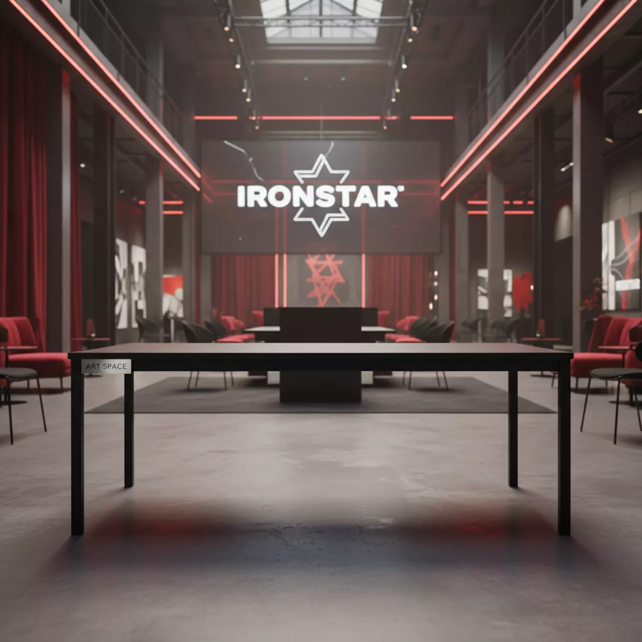 Аренда Стол черный прямоугольный Backstage 180х90 см в Red Arena — ART SPACE