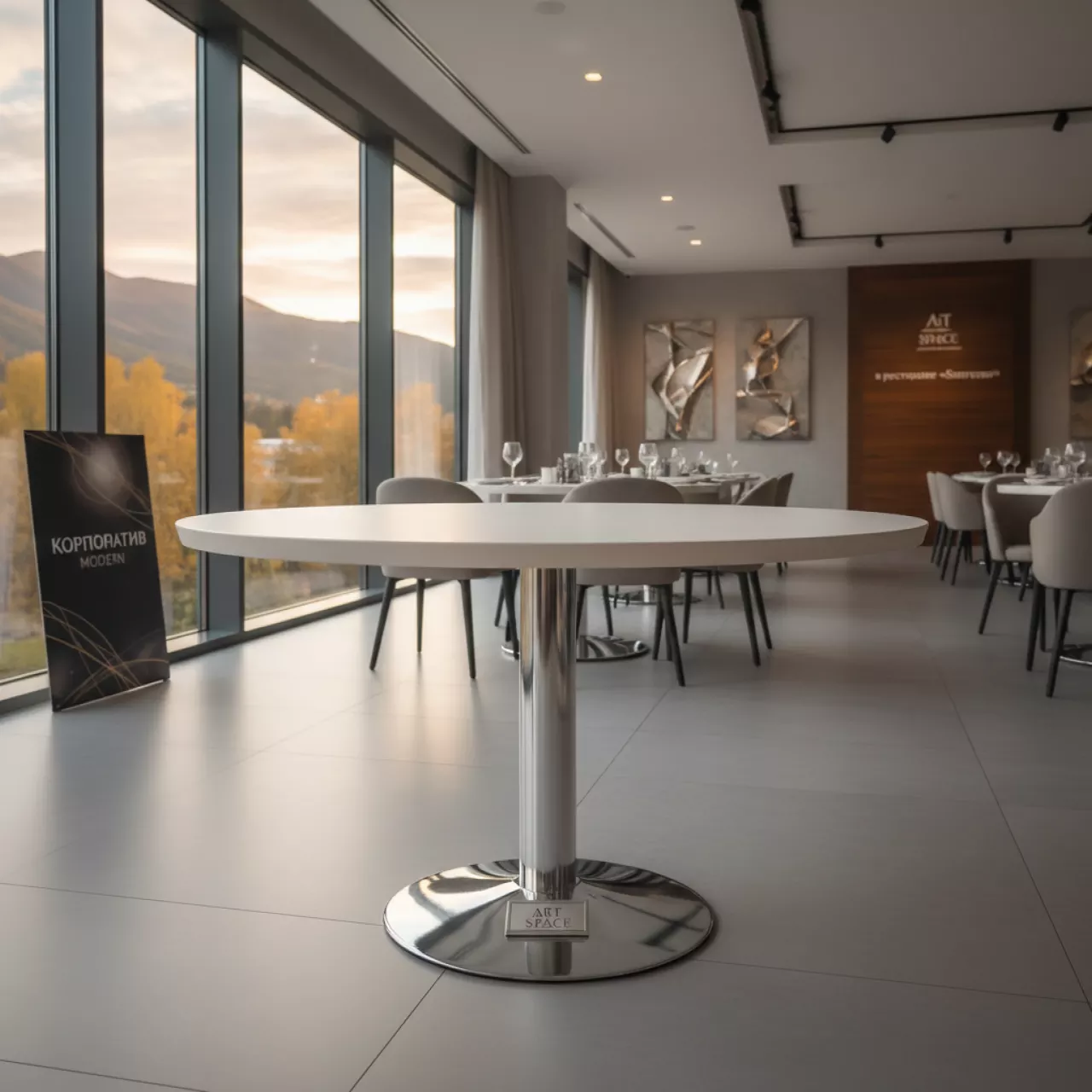 Аренда Стол Circular White d 70 в ресторане «Sanremo» — ART SPACE