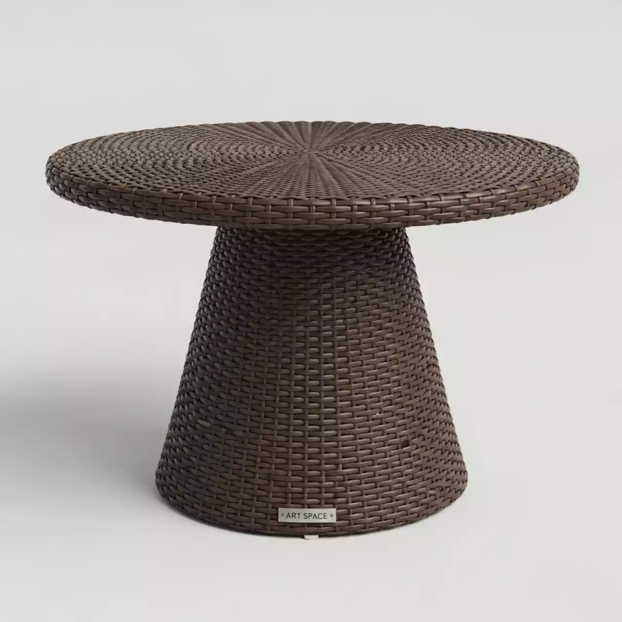 Аренда Стол DECO Arena 90 из искусственного ротанга темно коричневый в Alpha Sirius — ART SPACE