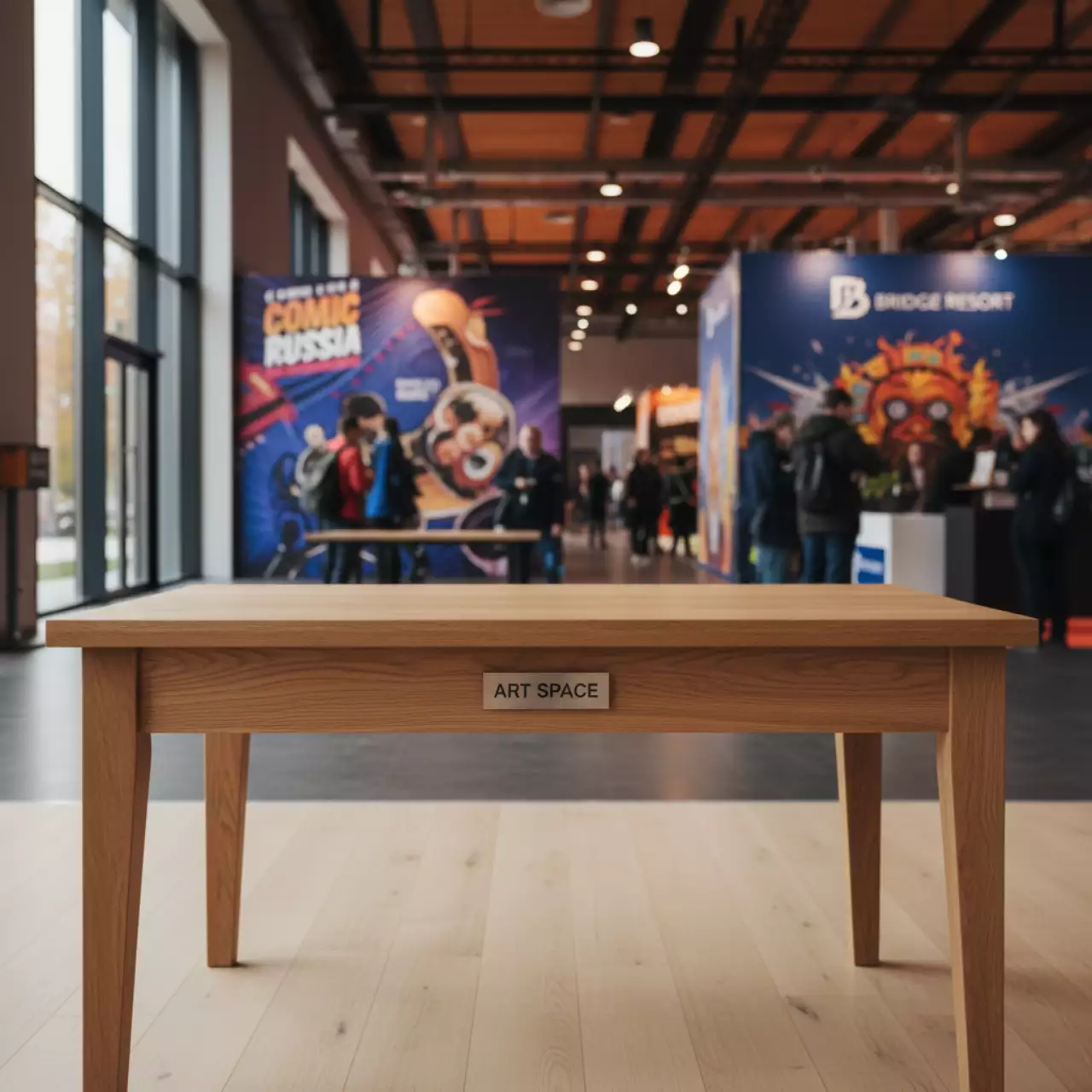 Аренда Стол деревянный Адель 145 145 190х80 светлое дерево в Bridge Resort — ART SPACE