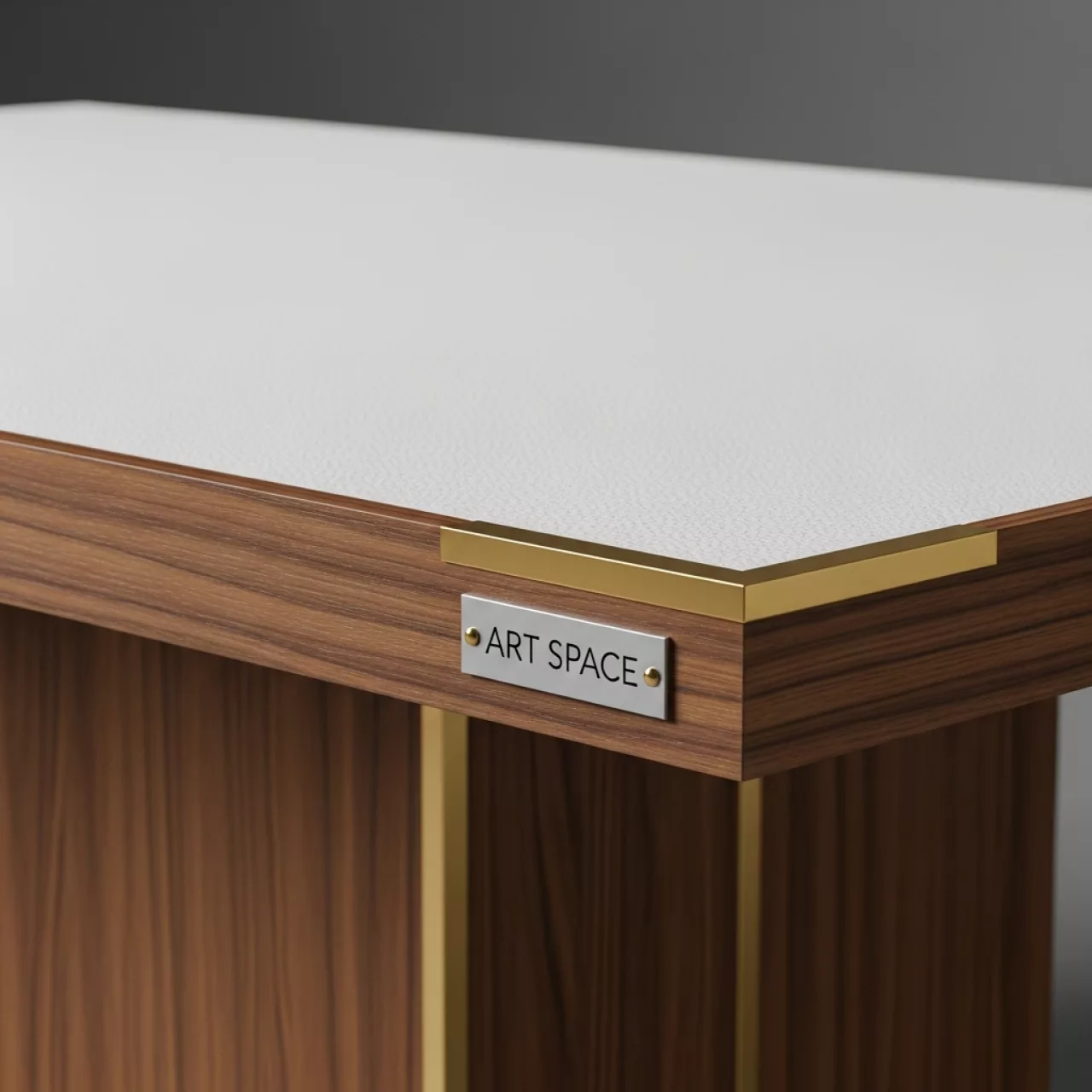 Аренда Стол деревянный Бавария B 200x90 белая пленка шагрень золото в Зале органной и камерной музыки — ART SPACE