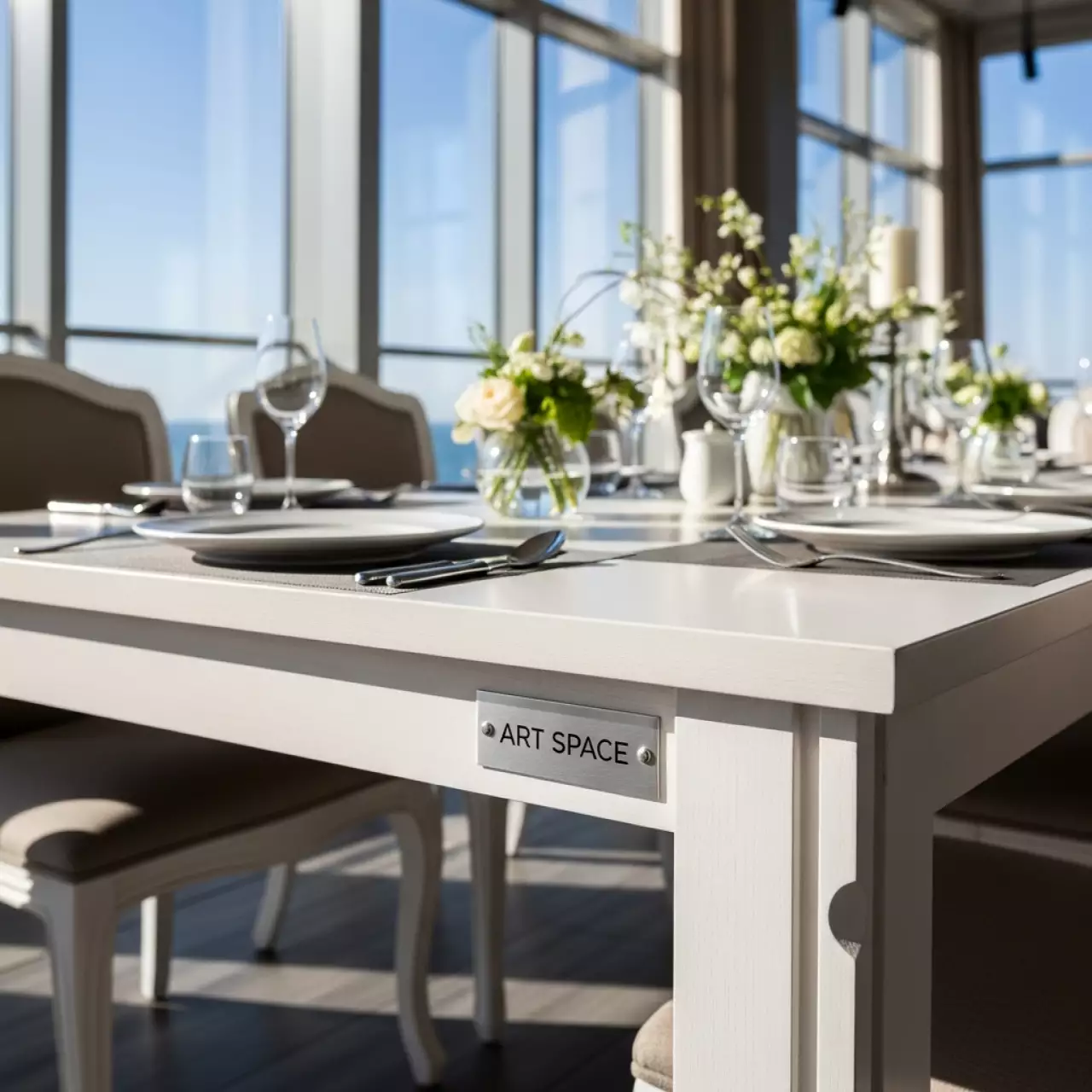 Аренда Стол деревянный Дорсет молочный в ресторане «Паруса» — ART SPACE