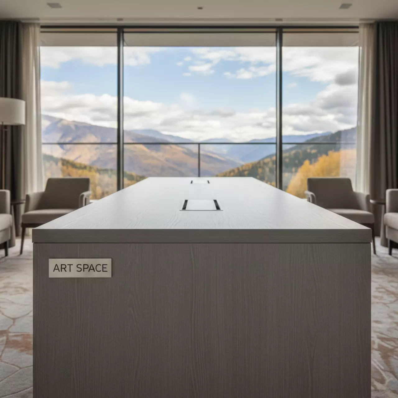 Аренда Стол деревянный серого цвета в Radisson Hotel Rosa Khutor — ART SPACE