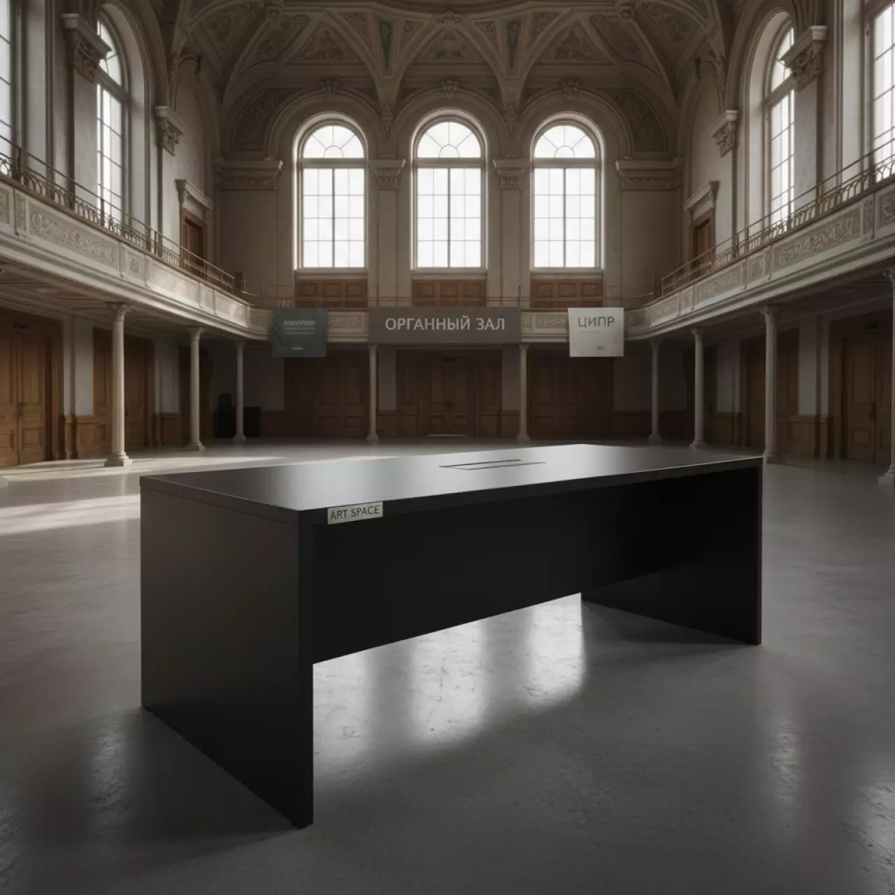 Аренда Стол для конференций черный прямоугольный 150х75 см в Зале органной и камерной музыки — ART SPACE
