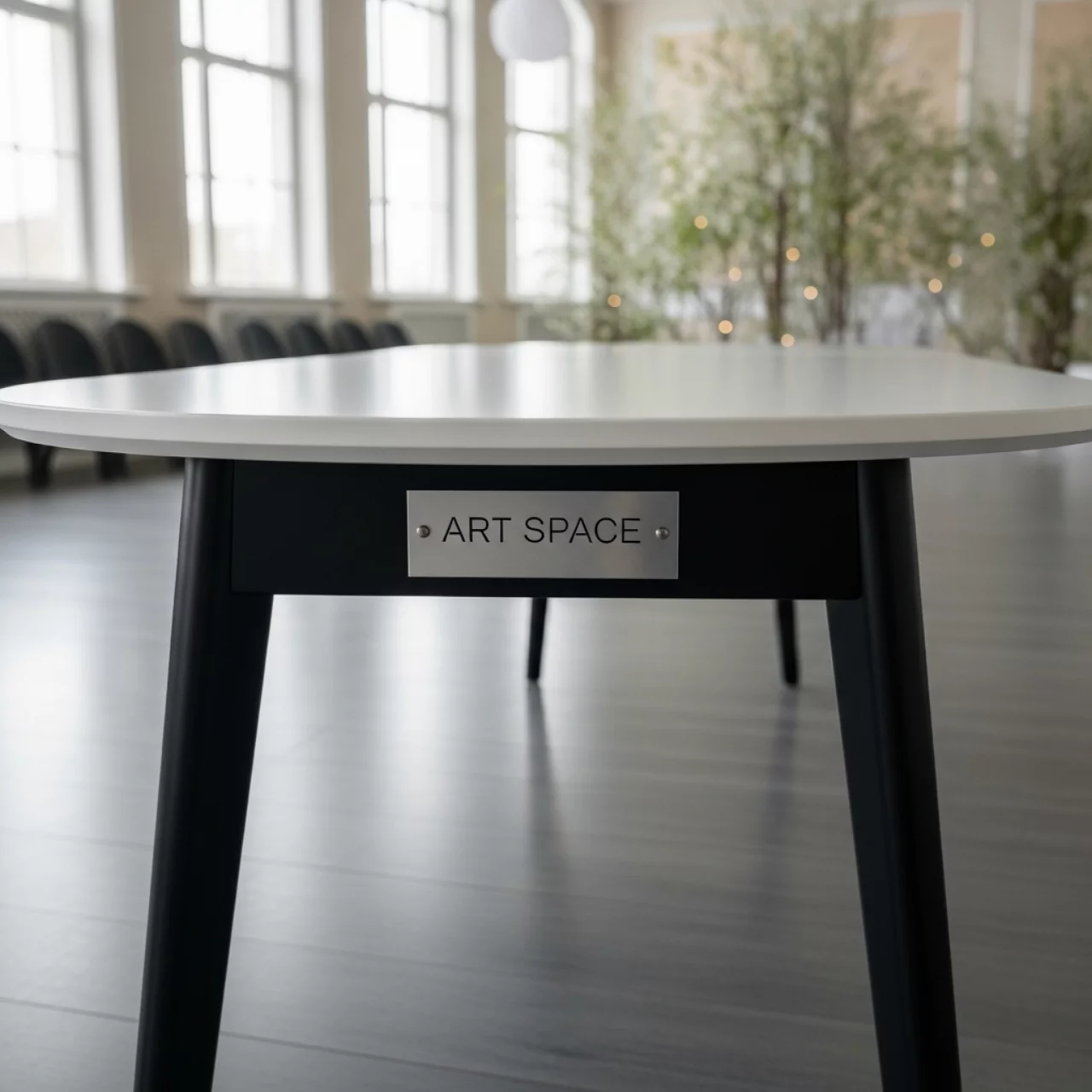Аренда Стол для переговоров 130х250 см овальный черный или белый в банкетном зале «Дельфин» — ART SPACE