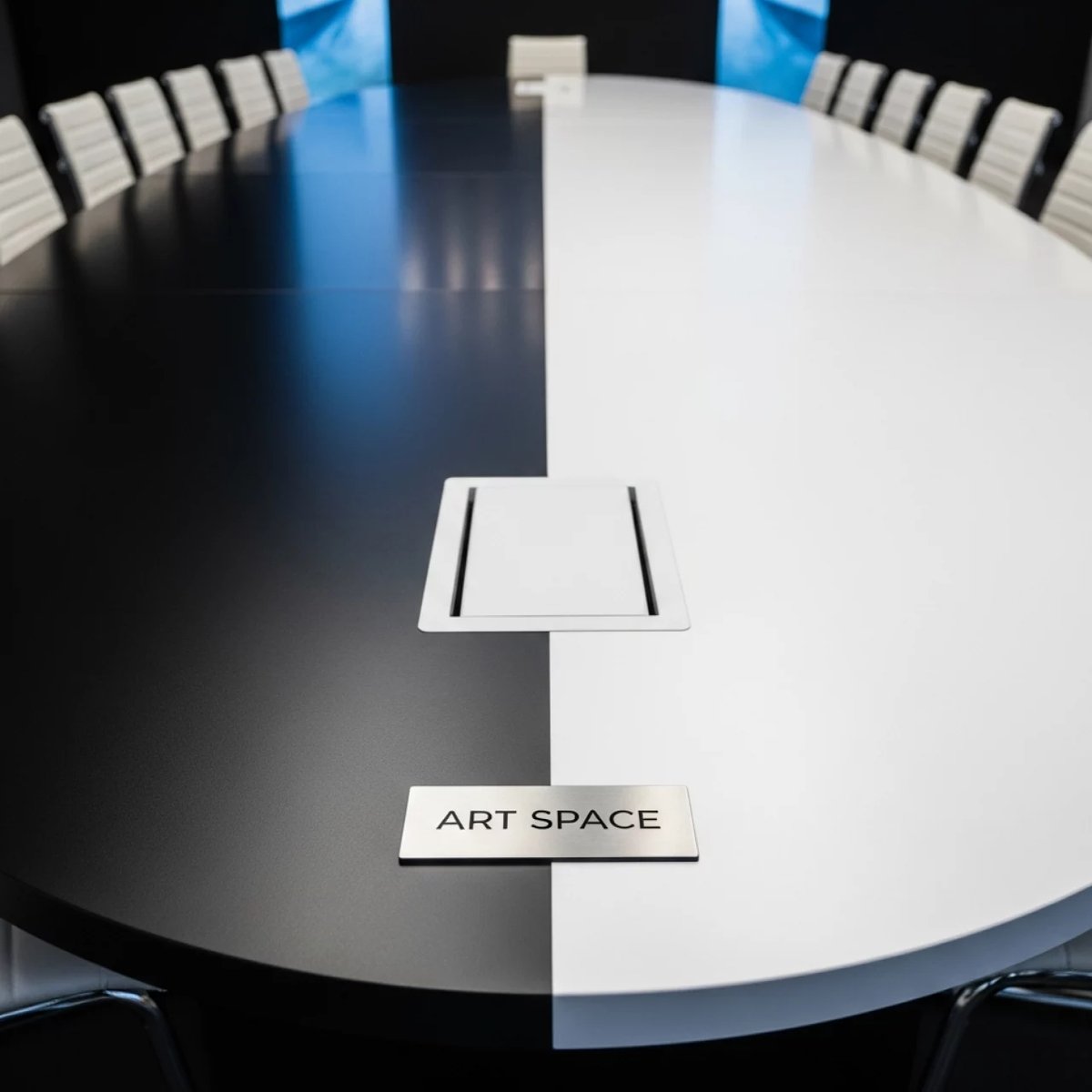 Аренда Стол для переговоров 130х370 см овальный черный или белый 02 385II в Karat Resort — ART SPACE