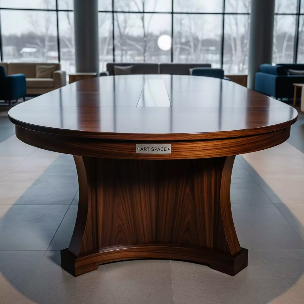 Аренда Стол для переговоров 170х270 см овальный венге в ледовой арене «Шайба» — ART SPACE
