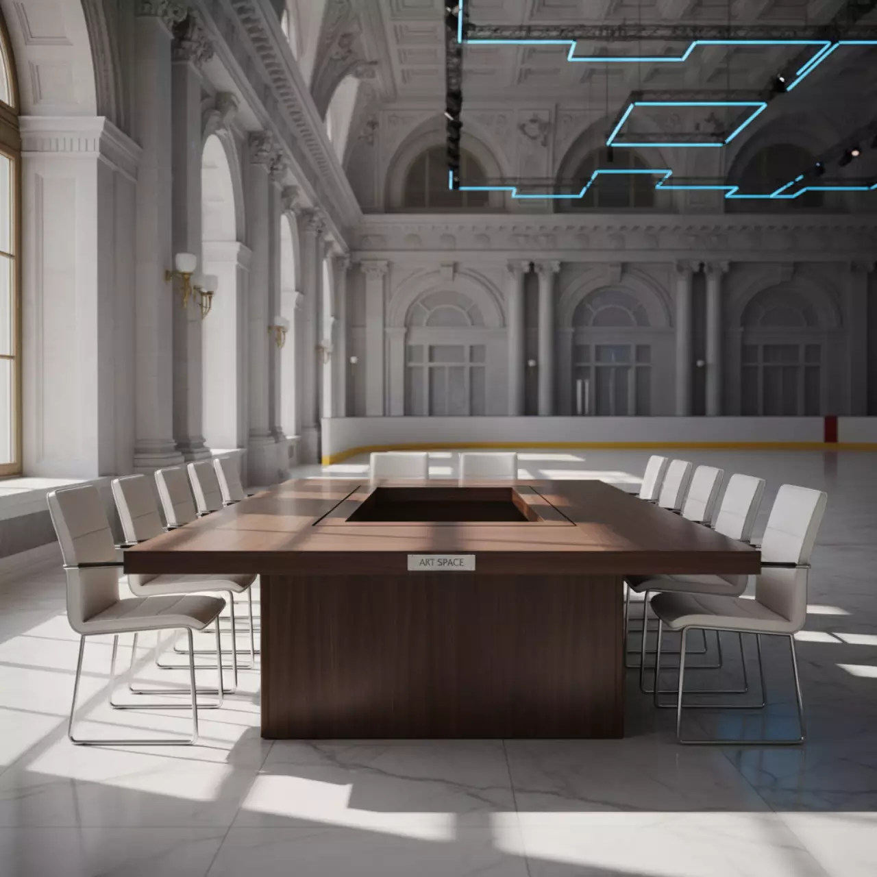 Аренда Стол для переговоров 2000х900 венге в ледовом дворце «Роза Хутор» — ART SPACE