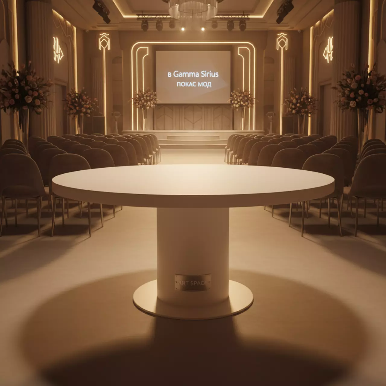 Аренда Стол для переговоров круглый белый 100 см в Gamma Sirius — ART SPACE