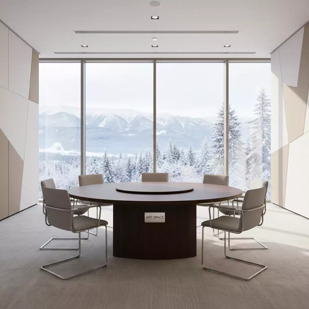 Аренда Стол для переговоров круглый D 1100 венге в конгресс-холле отеля Жемчужина — ART SPACE