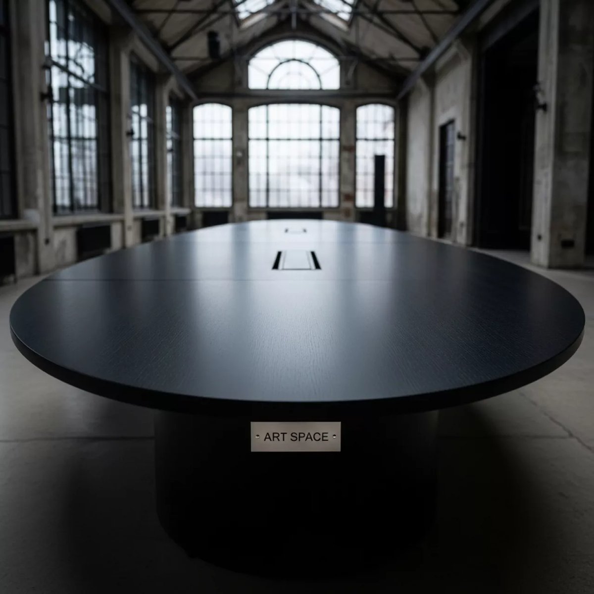 Аренда Стол для переговоров овальный 130х490 см черный 02 385O3 в Boutique Hotel PORTUM 1905 — ART SPACE