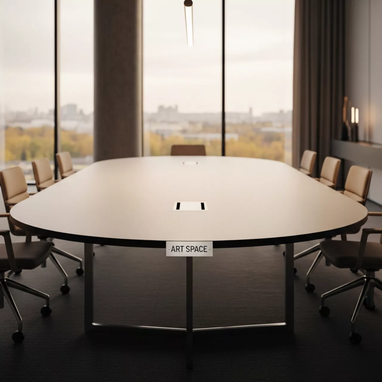 Аренда Стол для переговоров овальный 160х310 см черный или белый 02 385 I GR в Mövenpick Hotel — ART SPACE