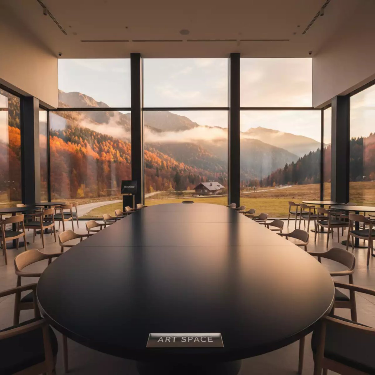 Аренда Стол для переговоров овальный 160х610 см черный или белый 02 385 IV GR в ресторане «Высота 5642» — ART SPACE