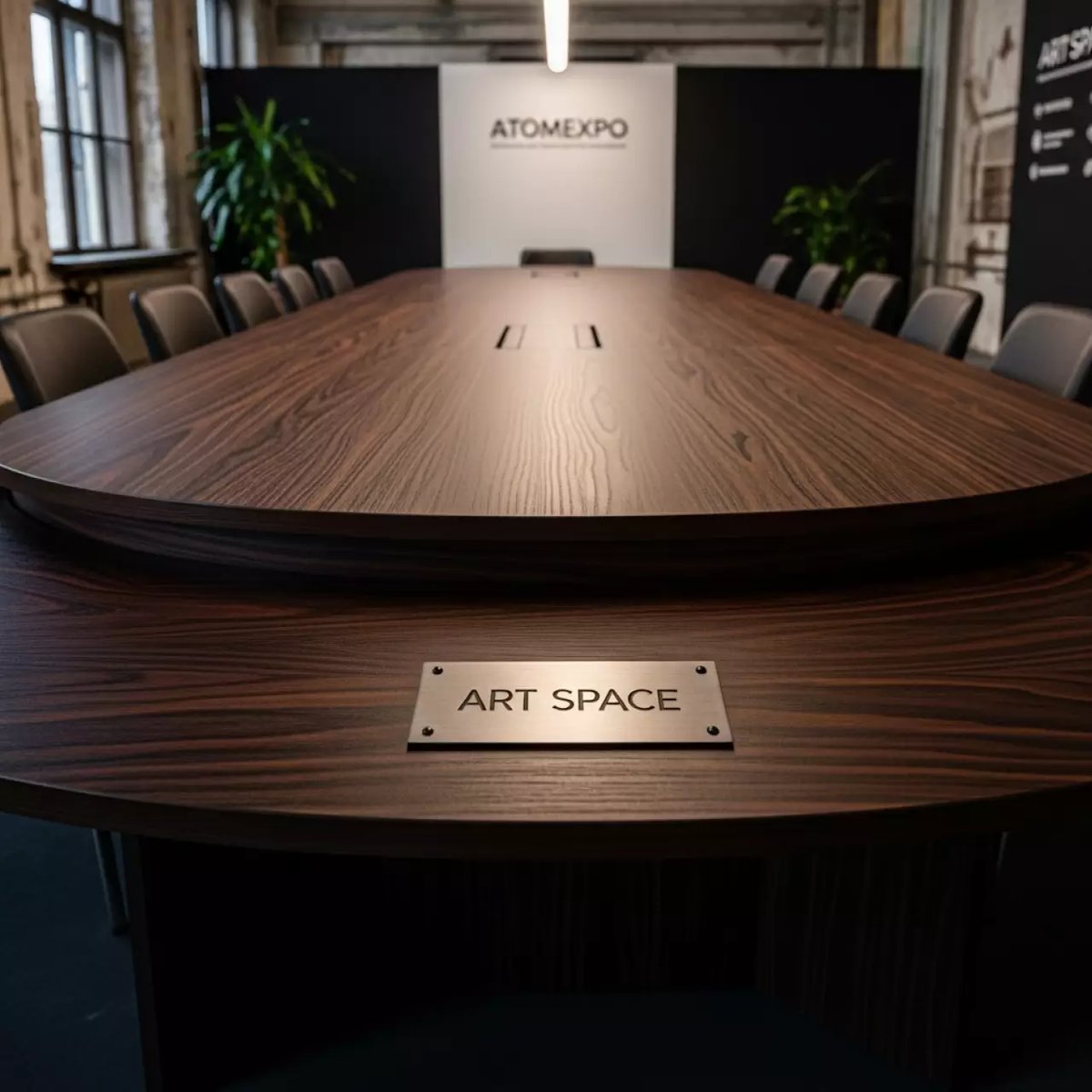 Аренда Стол для переговоров овальный 170х510 см венге в усадьбе Голицына — ART SPACE