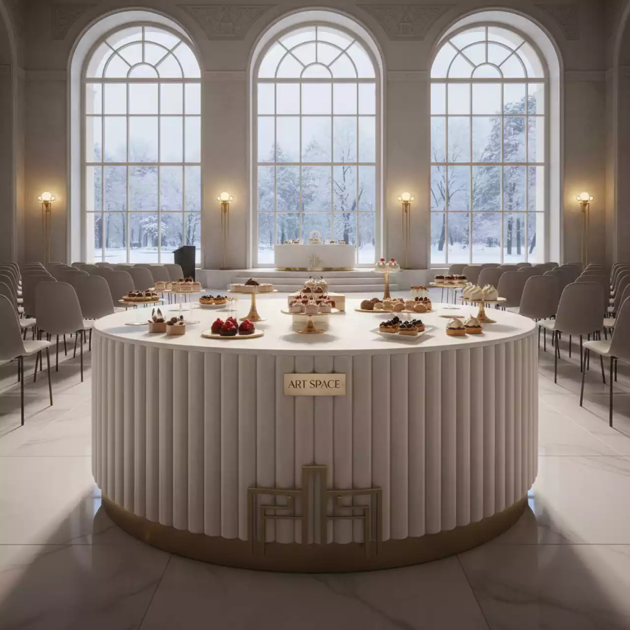 Аренда Стол для торта молочный бархат в санатории «Сочи» — ART SPACE