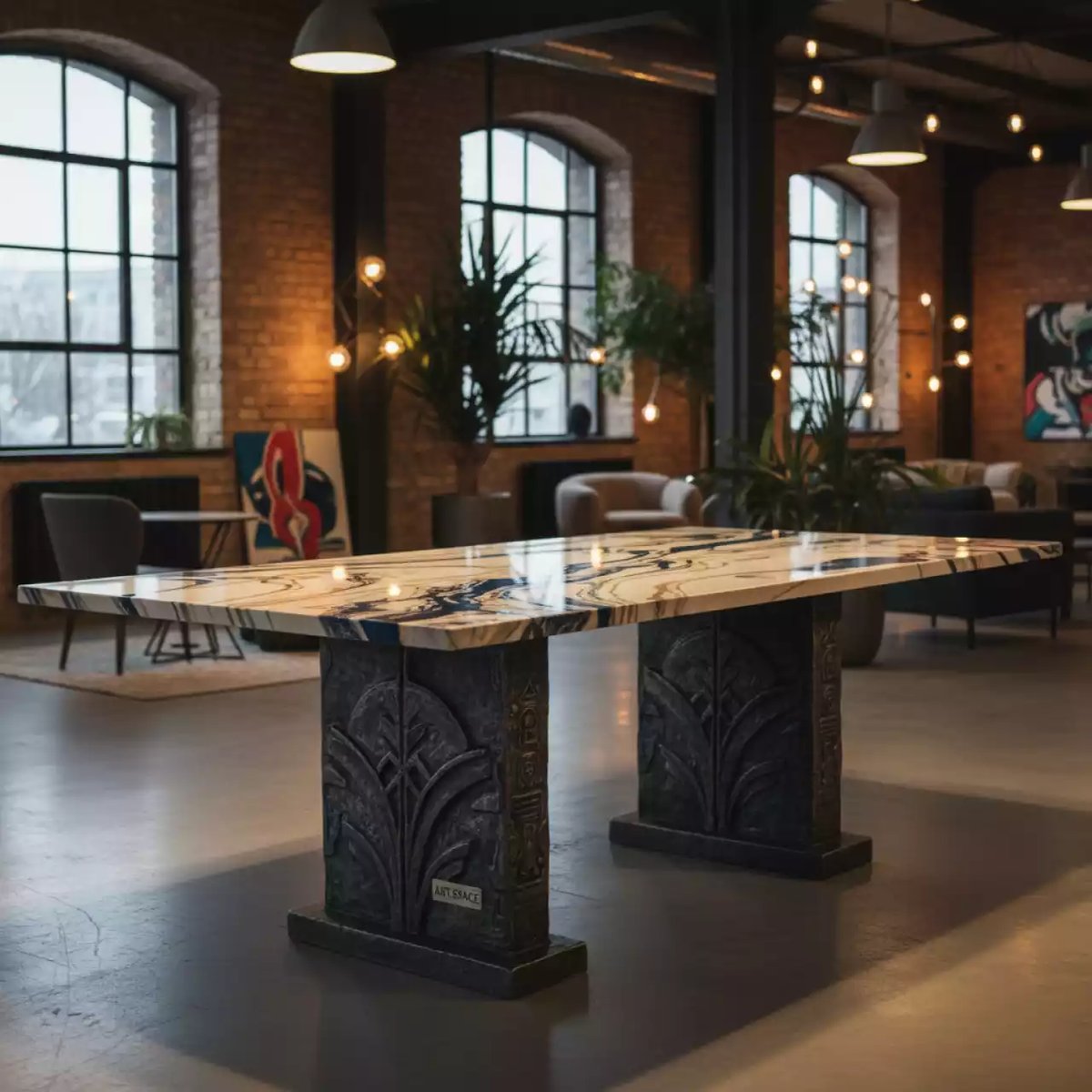 Аренда Стол Древний путь Ancient ways литой алюминий керамика в лофте «Студия 21» — ART SPACE