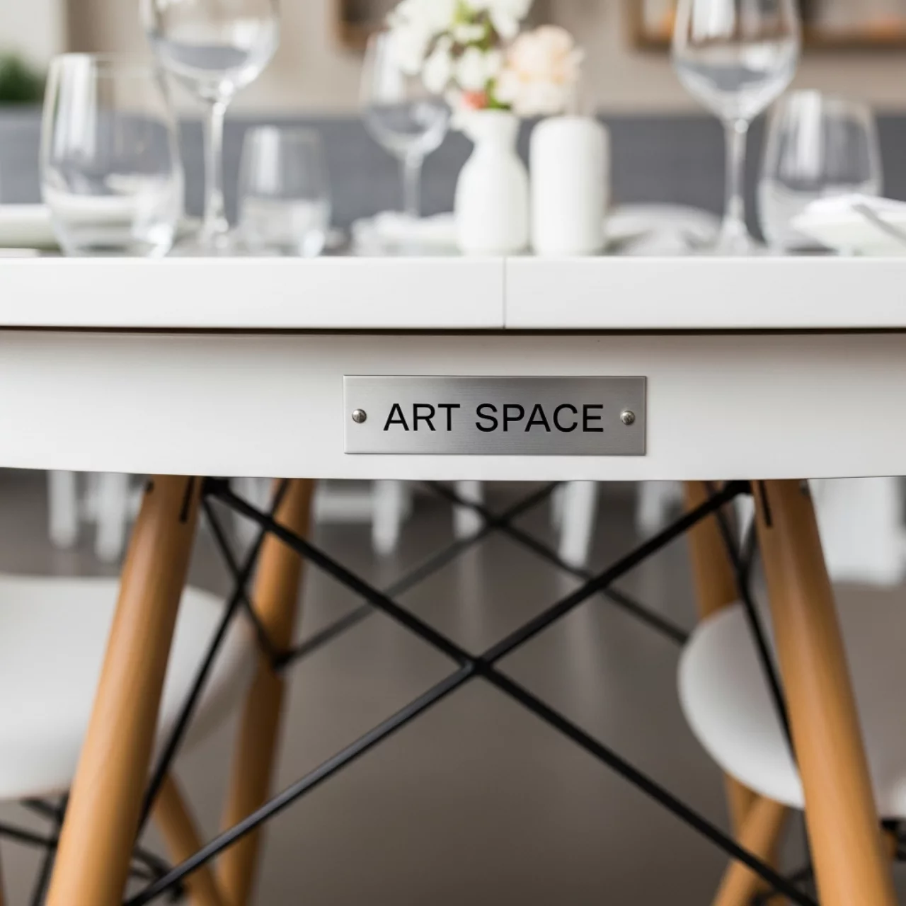 Аренда Стол Eames белый диаметр 90 в ресторане «Паруса» — ART SPACE