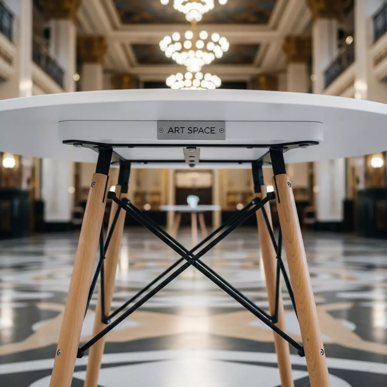 Аренда Стол Eames D 80 белый в Delta Sirius — ART SPACE